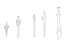 線切割多款劍,線切割圖紙免費下載