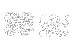 線切3D-三輪車,線切割圖紙免費下載