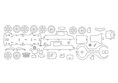 線切3D-奔馳,線切（qiē）割圖紙免費下載