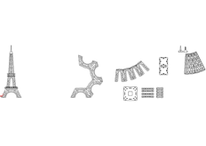 線切3D-埃菲（fēi）爾（ěr）鐵塔3,線切割圖紙免（miǎn）費下載