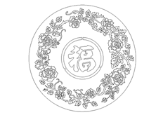 線切割2D-圓玫（méi）瑰福,線切（qiē）割圖紙免費下載