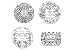 線切割2D-雙喜,線切（qiē）割圖紙免費下載