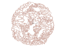 線切割2D-雙龍吐珠,線切割圖（tú）紙免費下載